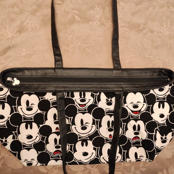Disney Black and White Mickey Mouse Canvas Tote Bag, Used - Picture 3 of 14